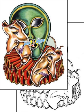 Alien Tattoo comedy-tragedy-mask-craig-a-perras-cpf-00028