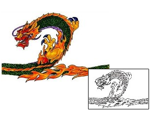 Dragon Tattoo Specific Body Parts tattoo | CRF-00010