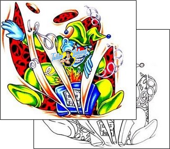 Joker - Jester Tattoo fantasy-clown-tattoos-cricket-crf-00072