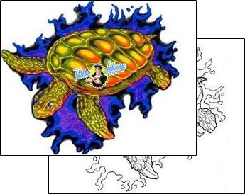 Sea Creature Tattoo reptiles-and-amphibians-turtle-tattoos-cricket-crf-00110