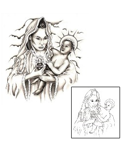 Mary Tattoo Religious & Spiritual tattoo | CRF-00262
