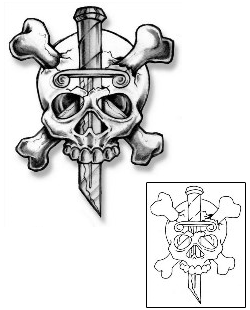 Crossbones Tattoo Horror tattoo | CSF-00006