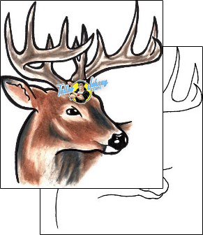 Deer Tattoo animal-tattoos-curt-dog-cuf-00019