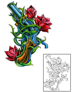 Gun Tattoo Plant Life tattoo | CXF-00073