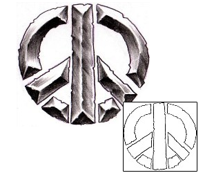 Peace Symbol Tattoo Miscellaneous tattoo | CXF-00074