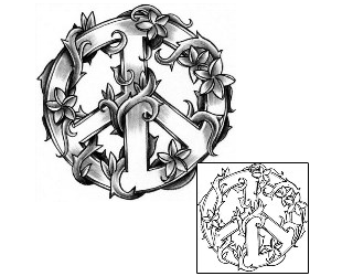Peace Symbol Tattoo Miscellaneous tattoo | CXF-00083