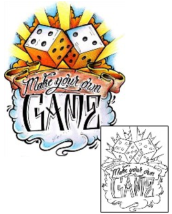 Gambling Tattoo Make Your Own Game Color Tattoo