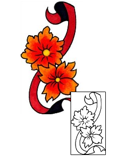 Ribbon Tattoo Plant Life tattoo | CYF-00088