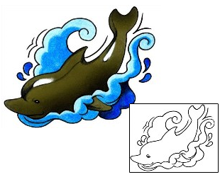 Dolphin Tattoo Marine Life tattoo | CYF-00473