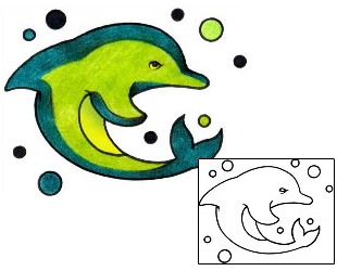 Dolphin Tattoo Marine Life tattoo | CYF-00474