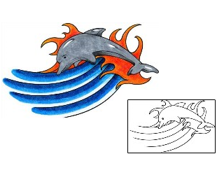 Dolphin Tattoo Marine Life tattoo | CYF-00477