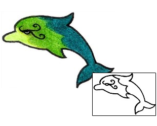 Dolphin Tattoo Marine Life tattoo | CYF-00479