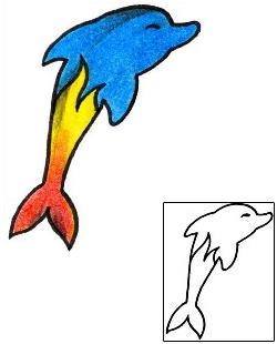 Dolphin Tattoo Marine Life tattoo | CYF-00481