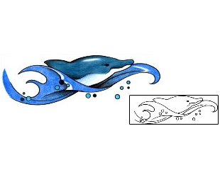 Dolphin Tattoo Marine Life tattoo | CYF-00488