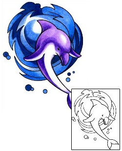 Dolphin Tattoo Marine Life tattoo | CYF-00536