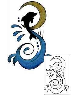 Moon Tattoo Marine Life tattoo | CYF-00537