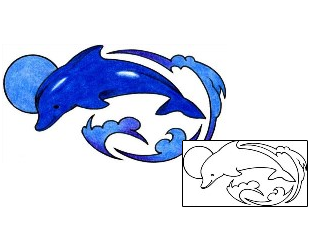Dolphin Tattoo Marine Life tattoo | CYF-00543