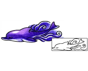 Dolphin Tattoo Marine Life tattoo | CYF-00547