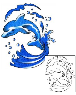 Dolphin Tattoo Marine Life tattoo | CYF-00562