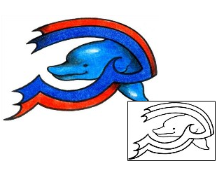 Dolphin Tattoo Marine Life tattoo | CYF-00566