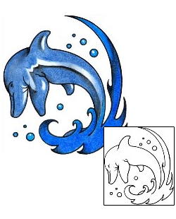 Dolphin Tattoo Marine Life tattoo | CYF-00568