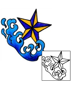 Nautical Star Tattoo Astronomy tattoo | CYF-00646