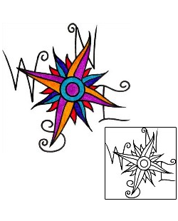 Compass Tattoo Astronomy tattoo | CYF-00655