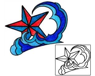 Nautical Star Tattoo Astronomy tattoo | CYF-00673