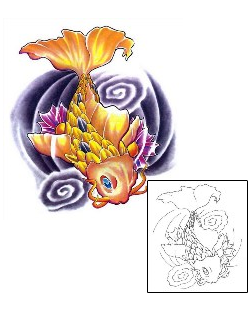 Koi Tattoo Marine Life tattoo | D1F-00041