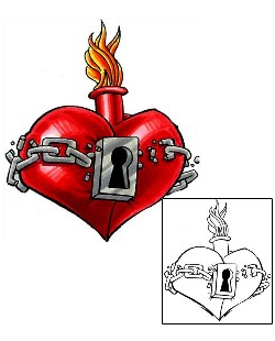 Lock & Key Tattoo Religious & Spiritual tattoo | D2F-00079