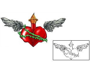 Sacred Heart Tattoo Religious & Spiritual tattoo | D2F-00080