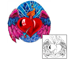 Sacred Heart Tattoo Religious & Spiritual tattoo | D2F-00090