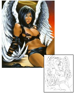 Angel Tattoo Religious & Spiritual tattoo | D3F-00016