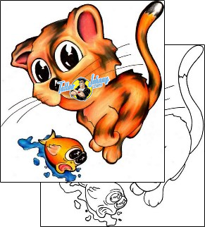 Cat Tattoo animal-cat-tattoos-daniel-fisher-daf-00006