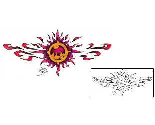 Sun Tattoo Specific Body Parts tattoo | DBF-00210