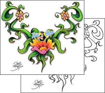 Flower Tattoo plant-life-flowers-tattoos-david-bollt-dbf-00252