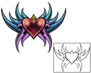 Heart Tattoo Specific Body Parts tattoo | DBF-00529