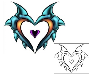 Heart Tattoo Specific Body Parts tattoo | DBF-00641