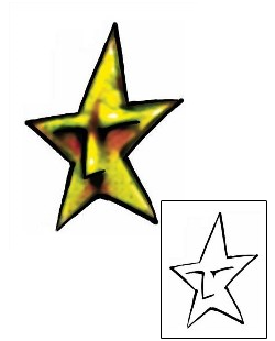 Star Tattoo Specific Body Parts tattoo | DBF-00880