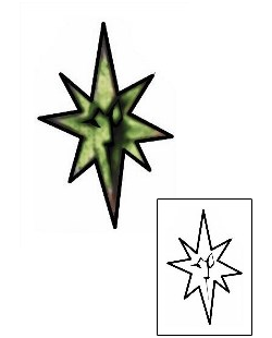 Star Tattoo Specific Body Parts tattoo | DBF-00881