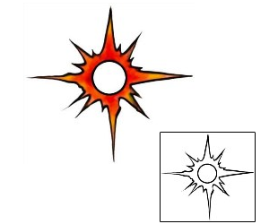 Sun Tattoo Specific Body Parts tattoo | DBF-01152