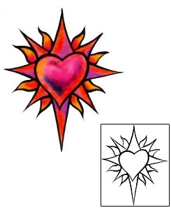 Specific Body Parts Tattoo Sun Heart Tattoo