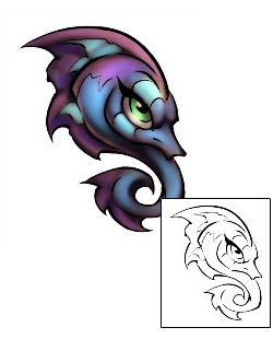 Sea Creature Tattoo Pretty Eyed Seahorse Tattoo