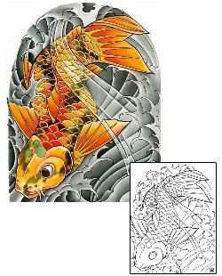 Koi Tattoo Specific Body Parts tattoo | DFF-00099