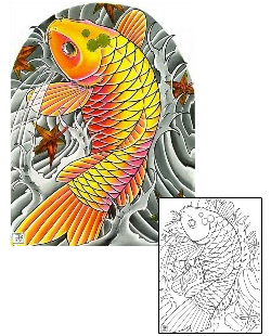 Koi Tattoo Specific Body Parts tattoo | DFF-00110