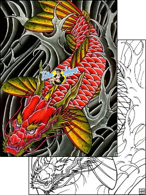 Koi Tattoo fantasy-dragon-tattoos-damien-friesz-dff-00204