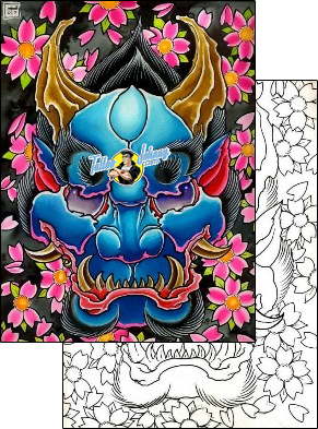 Devil - Demon Tattoo miscellaneous-mask-tattoos-damien-friesz-dff-00206