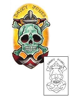 Picture of Davey Jones Skull Tattoo