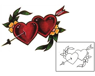 Love Tattoo Traditional Double Arrow Heart Tattoo