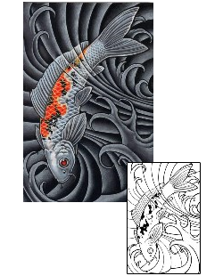 Koi Tattoo Marine Life tattoo | DFF-00591